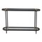 Homeroots 52" Black and Clear Glass Solid Wood and Steel Oval Console Table With Shelf 668876 - alternate 4