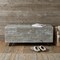 Homeroots 46in Gray and Black Distressed Solid Wood Storage Bench with Flip Top 489212 - alternate 3