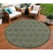 Homeroots 8' Green Round Geometric Indoor Outdoor Area Rug 572835 - alternate 5