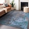 Homeroots 8' X 10' Teal Blue Taupe And Sky Blue Abstract Washable Indoor Outdoor Area Rug 618241 - alternate 4