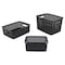 Advantus Plastic Weave Storage Bins, Assorted Sizes, Black, 3PK 40329 - alternate 4