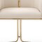 Homeroots Beige and Gold Faux Leather and Metal Partially Open Back Dining Arm Chair 719093 - alternate 6
