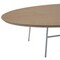 Leisuremod Rossmore Oval Coffee Table with White Powder Coated Steel Frame, Natural Wood RSW-46NW - alternate 6