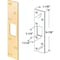 Defender Security Deadbolt Strike, 5-7/8 in L, 1-1/8 in W, Steel, Brass U 9535 - alternate 3