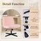 Yssoa Simple Deluxe Wide Criss Cross Legged Chair, Swivel Office Desk Chair, Height Adjustable Faux Fur,  3A88FNCHAIROFFICETDPNK01 - alternate 5
