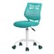 Homeroots Turquoise and White Adjustable Height Swivel Rolling Office Chair 568081 - alternate 5