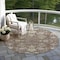 Homeroots 8' Brown Beige And Green Round Floral Washable Indoor Outdoor Area Rug 605451 - alternate 7