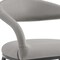 Homeroots 30" Light Gray and Black Faux Leather and Iron Low Back Bar Height Bar Chair 569185 - alternate 3
