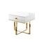 Homeroots 22" Gold And White Square End Table With Drawer 543912 - alternate 1