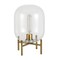 Homeroots 15" Brass Metal Table Lamp With Clear Cylinder Shade 524339 - alternate 1