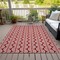 Homeroots 8' X 10' Red And Ivory Ogee Washable Indoor Outdoor Area Rug 601605 - alternate 8