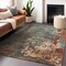 Homeroots 9' X 12' Pale Aqua Copper And Beige Abstract Washable Indoor Outdoor Area Rug 618236 - alternate 3