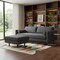 Homeroots 89" Gray Fabric Sofa With Ottoman With Brown Legs 641058 - alternate 6