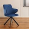 Homeroots Blue And Black Upholstered Velvet Dining Arm Chair 544250 - alternate 1