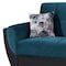 Homeroots 93" Blue Microfiber And Faux Leather Sleeper Sofa And Toss Pillows With Brown Legs 607165 - alternate 6