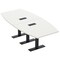 Skutchi Designs 8ft Conference Table With Power Unit | 8 Person Modular Boat Meeting Table | Harmony Series HAR-BOT-48X96-T.BK-W960-EBLK - alternate 1