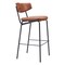 Homeroots Set of Two 26" Brown And Black Faux Leather And Steel Counter Height Bar Chairs 555705 - alternate 6