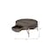 Homeroots 32" Dark Brown and Champagne Wood And Metal Round Sled Coffee Table With Drawer 490516 - alternate 2