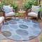 Homeroots 8' Blue And Gray Round Geometric Washable Indoor Outdoor Area Rug 630563 - alternate 5