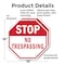 Signmission Stop No Trespassing, 18 inch X 18 inch, Plastic Sign, 2PK OC-P-2PACK-18-265 - alternate 4