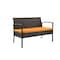 Homeroots Four Piece Outdoor Dark Brown Wicker Sofa Seating Group with Orange Cushions 558552 - alternate 6
