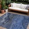 Homeroots 10' X 14' Denim Blue And Sky Blue Abstract Washable Indoor Outdoor Area Rug 577822 - alternate 1