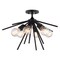 Vaxcel Estelle 6-Light 24 in W Matte Black Mid-Century Modern Sputnik Semi Flush Ceiling Fixture C0273R - alternate 1
