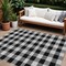 Homeroots 9' X 12' Black Gray And Ivory Plaid Washable Indoor Outdoor Area Rug 595467 - alternate 1