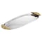 Homeroots 20in Silver And Gold Oval Stainless Steel Handmade Serving Tray With Handles 517533 - alternate 1