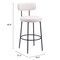 Homeroots Set of Two 29" Ivory And Black Shearling And Steel Low Back Bar Height Bar Chairs 555728 - alternate 6