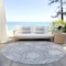 Homeroots 8' Gray And Silver Round Medallion Washable Indoor Outdoor Area Rug 587736 - alternate 5