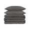 Homeroots Charcoal Queen Cotton Blend 1200 Thread Count Washable Duvet Cover Set 528184 - alternate 1