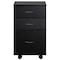 Basicwise 15 in W 3 Drawer File Cabinet, Black QI003678.BK - alternate 7