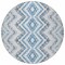 Homeroots 8' Navy Blue And Denim Blue Round Geometric Washable Indoor Outdoor Area Rug 581547 - alternate 3