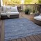 Homeroots 3' X 5' Navy Blue And Denim Blue Striped Washable Indoor Outdoor Area Rug 587908 - alternate 5