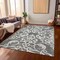 Homeroots 8' X 10' Gray And Ivory Damask Washable Indoor Outdoor Area Rug 614434 - alternate 7