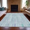 Homeroots 3' X 5' Mint Green And Ivory Striped Washable Indoor Outdoor Area Rug 631545 - alternate 5