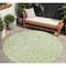 Homeroots 8' Artichoke Green And Ivory Round Geometric Washable Indoor Outdoor Area Rug 595045 - alternate 1