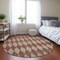 Homeroots 8' Orange And Copper Round Geometric Washable Indoor Outdoor Area Rug 577081 - alternate 3