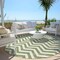Homeroots 8' Green And Ivory Round Chevron Washable Indoor Outdoor Area Rug 595309 - alternate 5