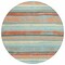 Homeroots 8' Sky Blue Pink And Gray Round Striped Washable Indoor Outdoor Area Rug 598934 - alternate 7
