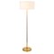 Homeroots 61" Brass Two Light Floor Lamp With White Frosted Glass Drum Shade 523572 - alternate 4