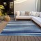 Homeroots 5' X 8' Navy Blue Ivory And Gray Striped Washable Indoor Outdoor Area Rug 597344 - alternate 5