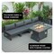 Leisuremod Chelsea 5-Pc Aluminum Sectional & Fire Pit Set, Weather-Resistant, 6-Person CSFBL-4BL - alternate 7