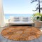 Homeroots 8' Orange Ivory And Gray Round Floral Medallion Washable Indoor Outdoor Area Rug 614619 - alternate 4