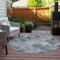 Homeroots 8' Gray Charcoal And Ivory Round Abstract Washable Indoor Outdoor Area Rug 577669 - alternate 3