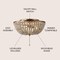 Jonathan Y Allison 15" 3-Light Shabby Chic Farmhouse Wood Beaded/Metal LED Flush Mount, Antique Gold/Cream JYL9019A - alternate 4