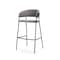 Homeroots 30" Gray and Black Fabric and Metal Bar Height Bar Chair 605939 - alternate 1