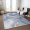 Homeroots 5' X 8' Blue And Ivory Abstract Washable Indoor Outdoor Area Rug 617621 - alternate 5