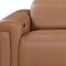 Homeroots 126" Chestnut Top Grain Leather Reclining Metal USB Sofa 720366 - alternate 5